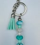 Bag charm key rings, large, assorted colours beading and tassels  - Image 5