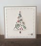 Made to order Folk Art Fir Tree hand embroidered card