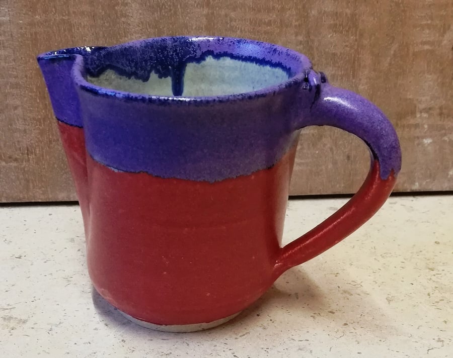Stoneware colourful medium small jug