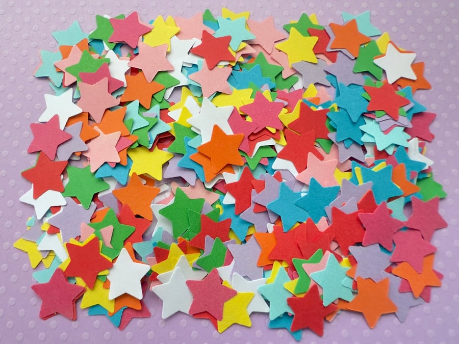 500 Paper Confetti Stars, 12 Colour Choices, Wedding, Birthday, Party Decor