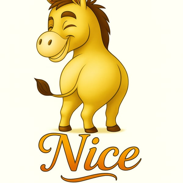 Winking Donkey Illustration – Fun Print for Home or Gifts