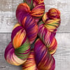 Hand dyed knitting yarn 4 ply MCN 100g Plum flame