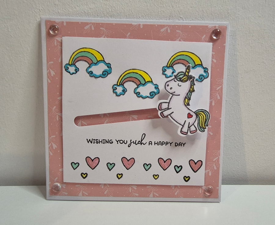 Unicorn slider card