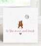 Fox Love Greeting Card, To the Moon and Back Anniversary Valentine's Day Card - Image 2
