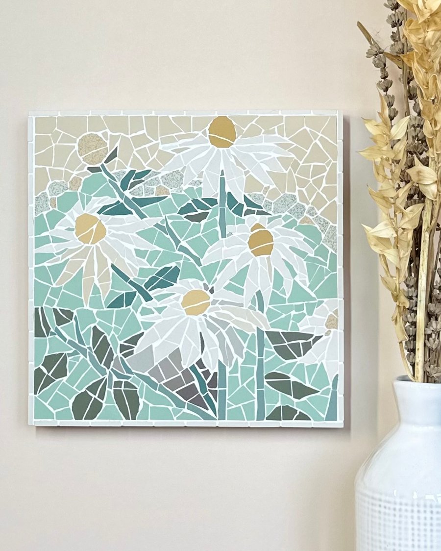Original Floral Art - Daisy Field Mosaic