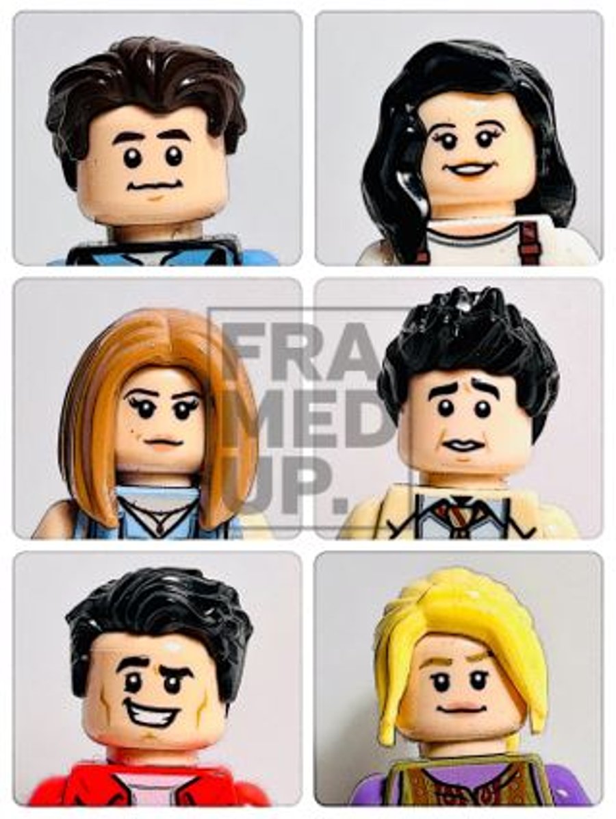 FRIENDS - Mounted Lego minifigure photo prints - close up faces - PLEASE READ