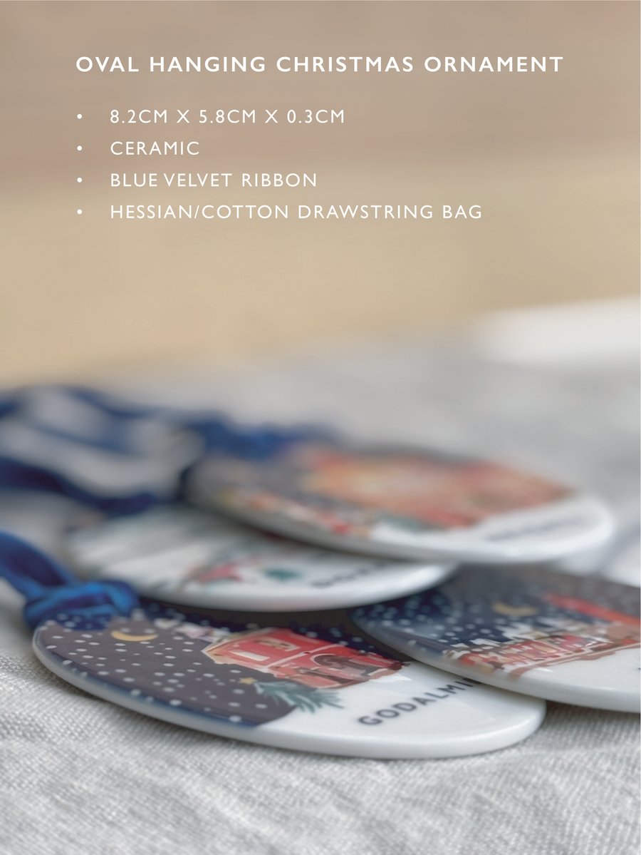 Christmas Hanging Decorations Ceramic Ornament Decor bauble  (1) 