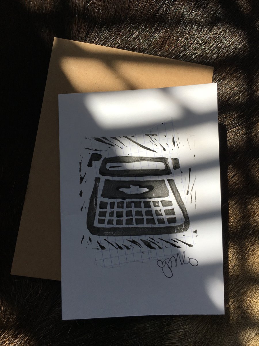 Handprint card: typewriter 