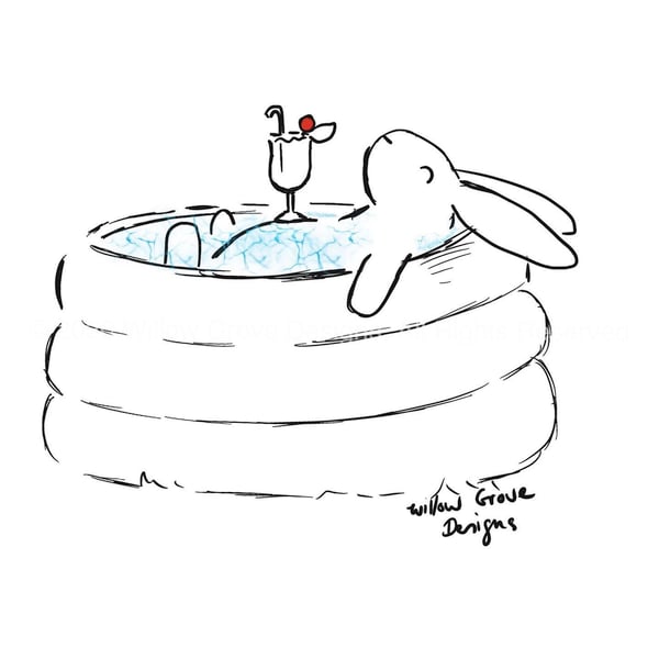 Relaxing in the pool - Art Print