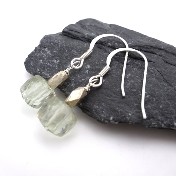 Green Amethyst gemstone earrings