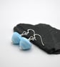 lampwork blue sea glass cone earrings - Image 2