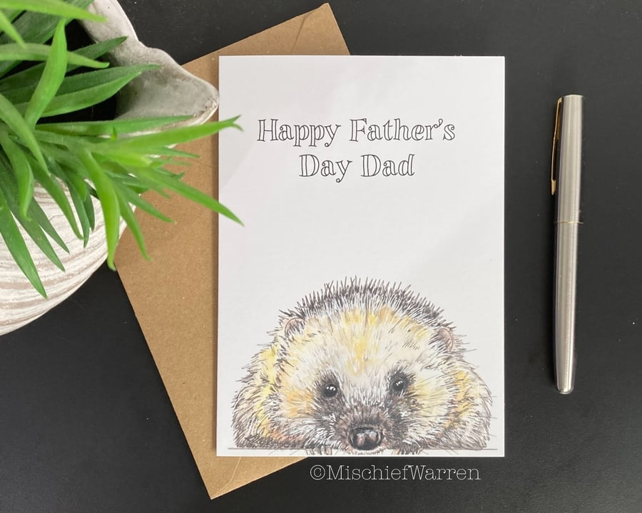 Hedgehog Art Card - blank or Personalised for any occasion