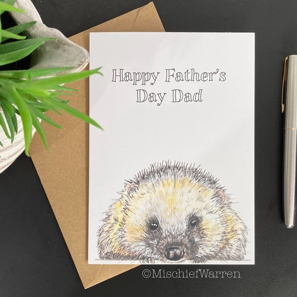 Hedgehog Art Card - blank or Personalised for any occasion