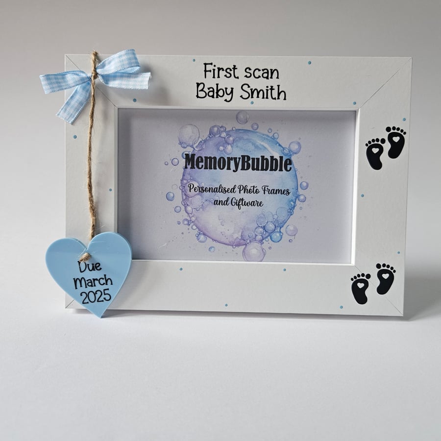 Personalised scan photo new baby photo parents grandparents gift keepsake