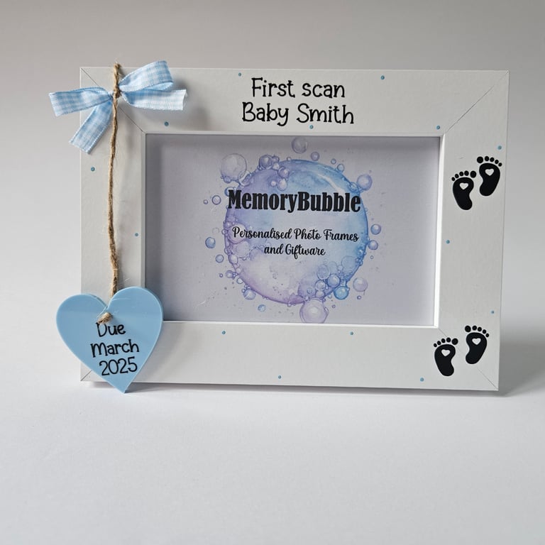 Personalised scan photo new baby photo parents grandparents gift keepsake