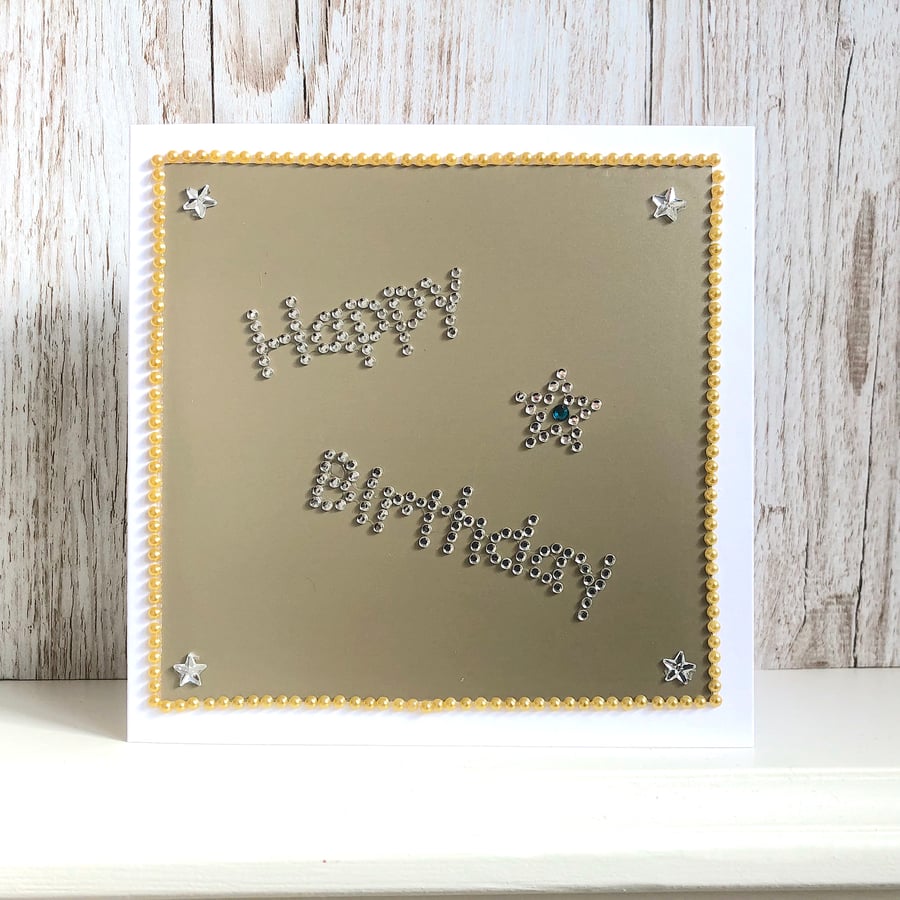 Birthday card - handmade sparkly birthday card