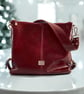 The Juliette - Handcrafted Burgundy Leather Slouch Bag - Christmas Gift