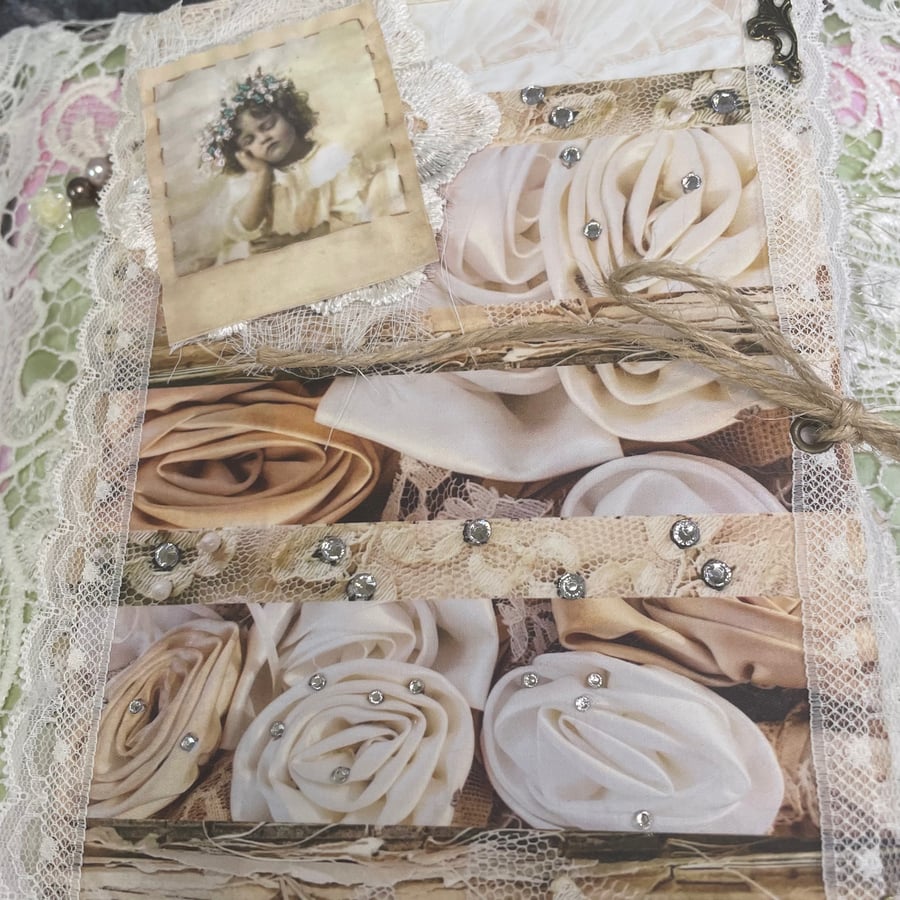 Journal -  Shabby chic pocket  journal by Carolee Crafts  PB10 - 0016