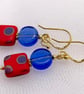 Poppy Red Czech Glass beaded Earrings  - Image 2