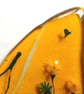 Fused Glass Hare with Flowers: Golden Autumn Folk Art Decor - Image 7