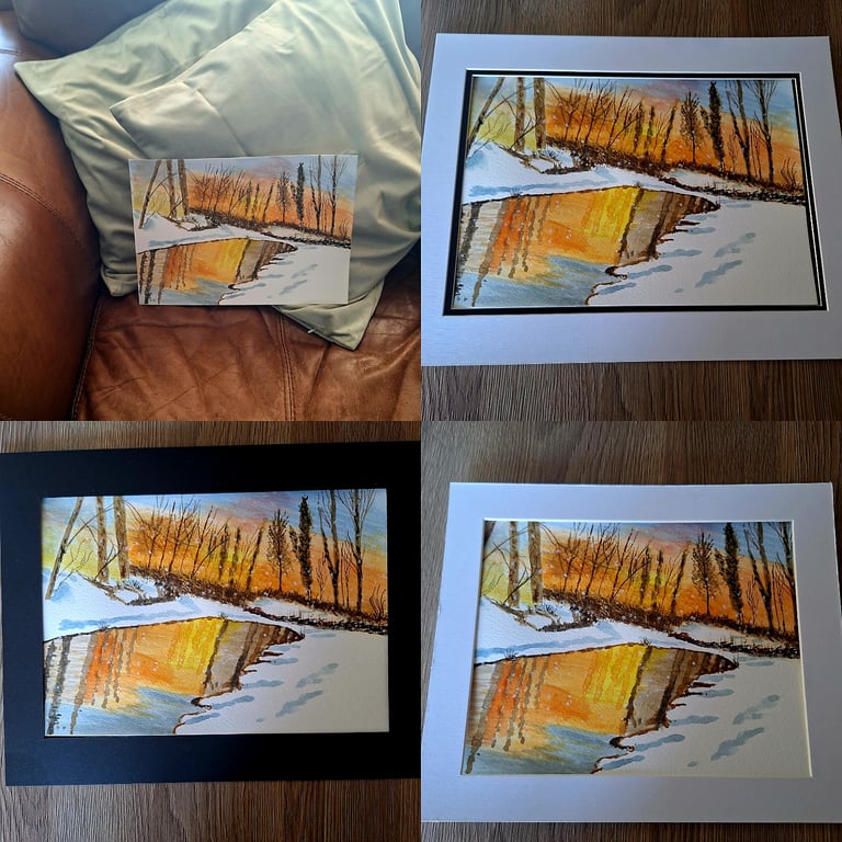 Snow winter woodland mirror lake 