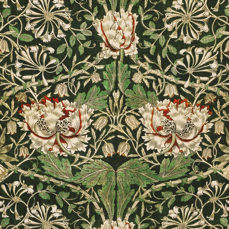 William Morris Design Honeysuckle Tablecloths. 150 x 135cm   