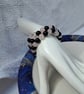 Rose Quartz and Black Agate Memory Wire Bracelet - Image 4