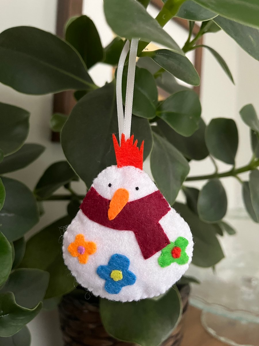 The Funky One - Felt Snowman Decoration