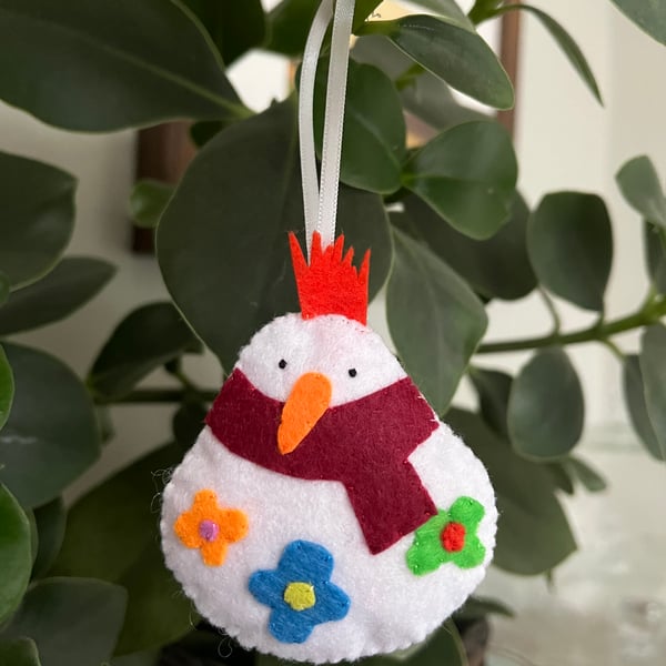 The Funky One - Felt Snowman Decoration