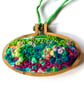 Hand Embroidered Landscape Pendant Necklace