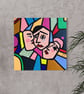 Abstract, multicolored acrylic painting, cubism, modern art - Image 3