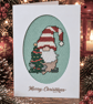 Handmade Cross Stitch Christmas Gonk & Tree Card – 6 x 4 Inch