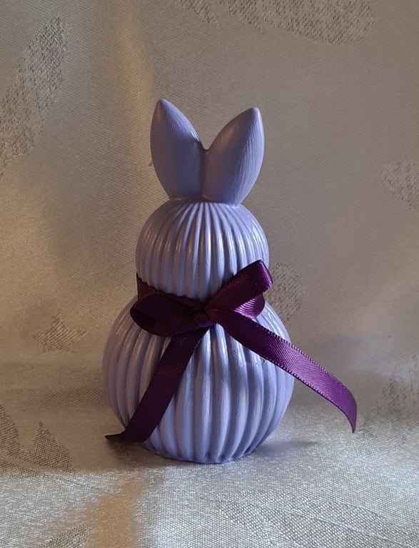 Little Lilac Spring Bunny Ornament  - casting plaster painted