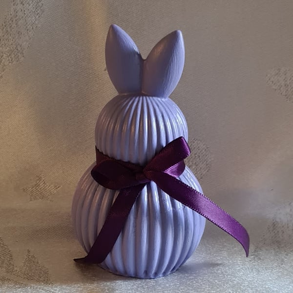 Little Lilac Spring Bunny Ornament  - casting plaster painted