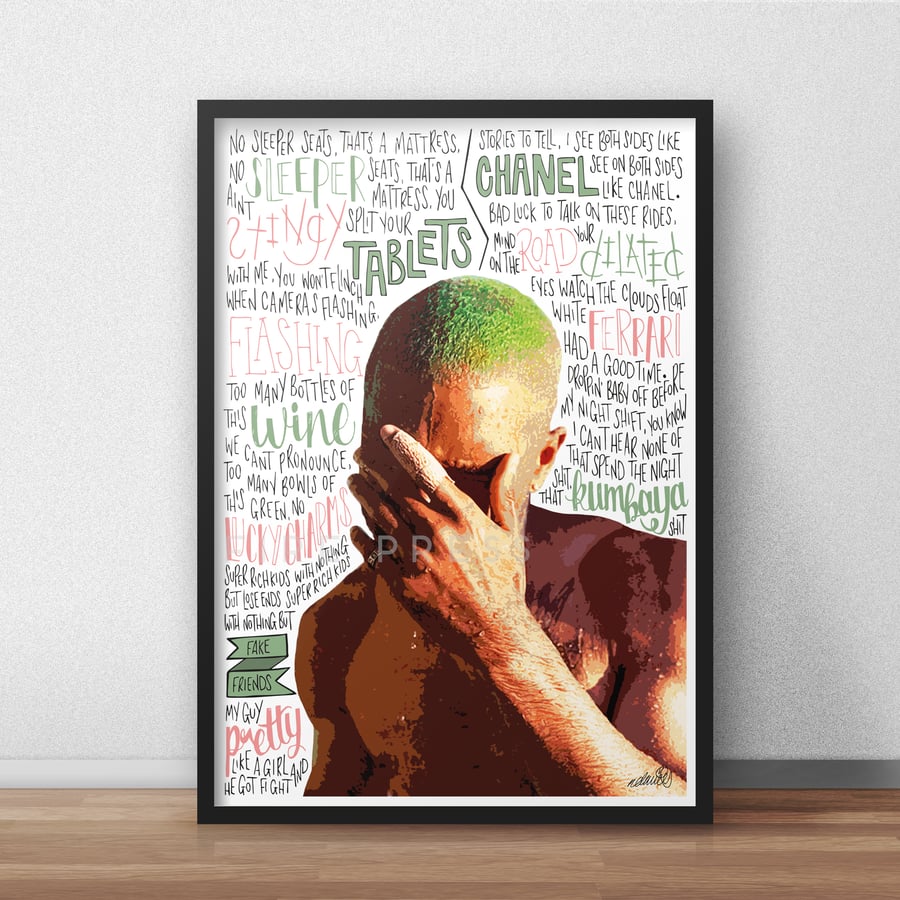 Frank Ocean INSPIRED Poster, Print with Quotes, Lyrics