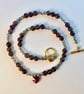 Sage Amethyst Necklace With Faceted Glass & Swarovski Heart - Handmade In Devon - Image 2