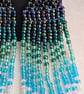 Blue and Green Beady Dangly Earrings - Sterling Silver Ear Hooks - Image 3