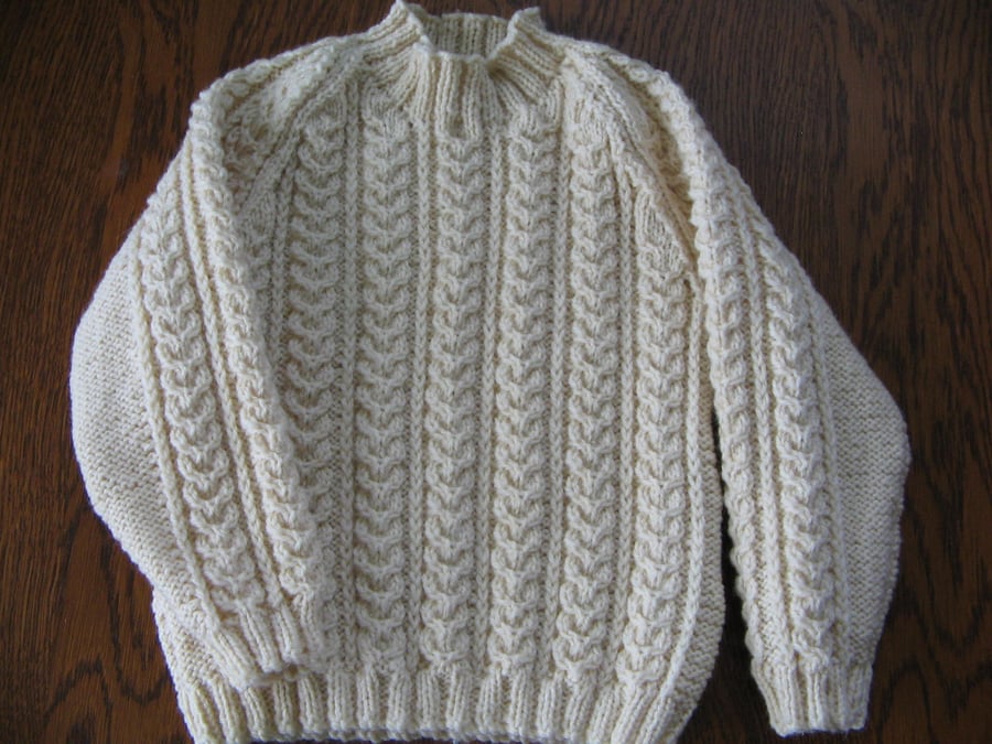 Hand Knitted Aran Jumper