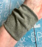 Twist style fabric bracelet cuff in dark khaki green tattoo cover up wrist - Image 4