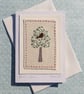 Bird in a Tree, hand embroidered miniature textile on card, detailed fine work - Image 4