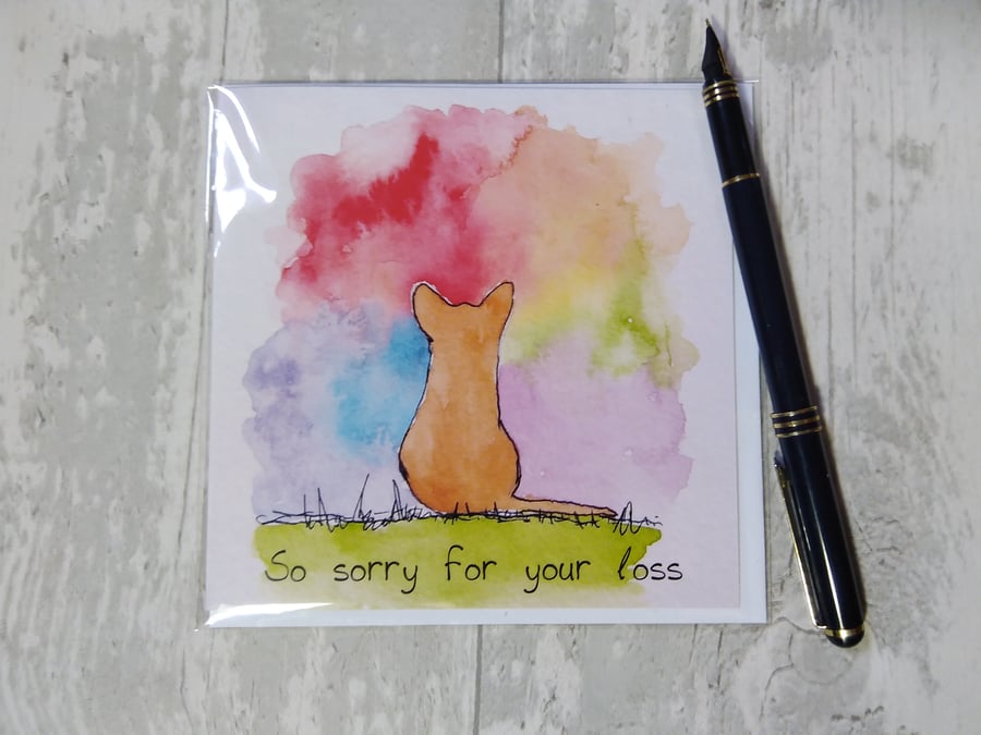 Jack Russell sympathy card. Pet loss card. Dog loss card
