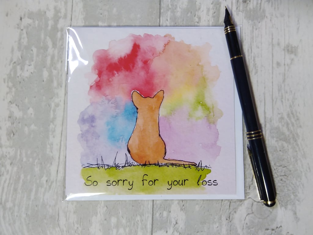 Jack Russell sympathy card. Pet loss card. Dog loss card
