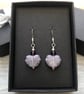 Lilac Czech leaf earrings. Sterling silver