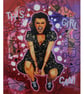 Feminist Mixed Media Portrait THIS GIRL CAN Empowering Female Rage Art
