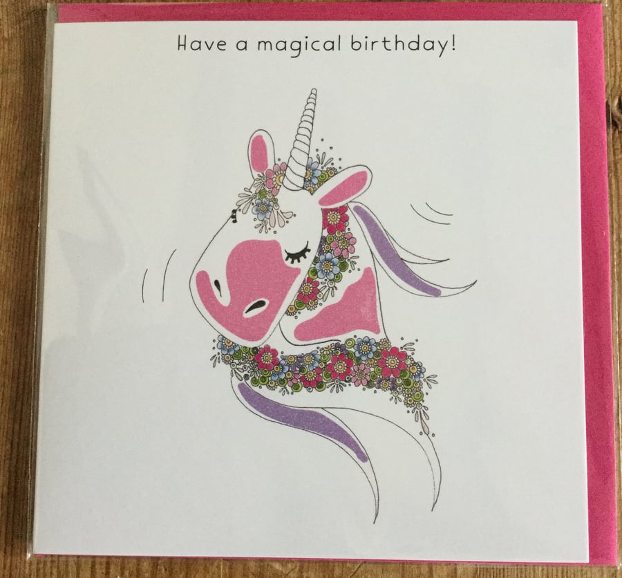 Magical Unicorn Birthday Card 