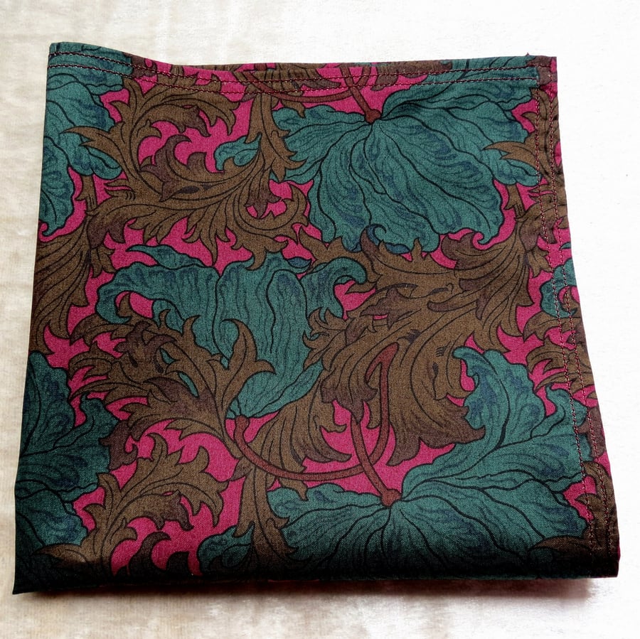 Gents handkerchief.  Made from Liberty Lawn.  Pocket Square.