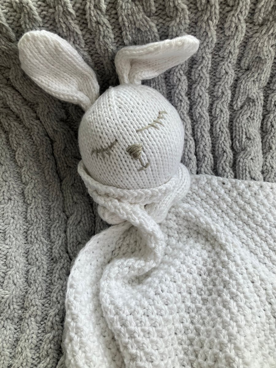 Hand Knitted ‘Snuggle Bunny’ Baby & Toddler Comforter