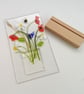 Poppy and Daisy floral illuminated panel, fused glass art, gift for home.  - Image 5
