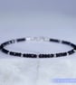 Dainty handmade black spinel and sterling silver lobster clasp bracelet - Image 2