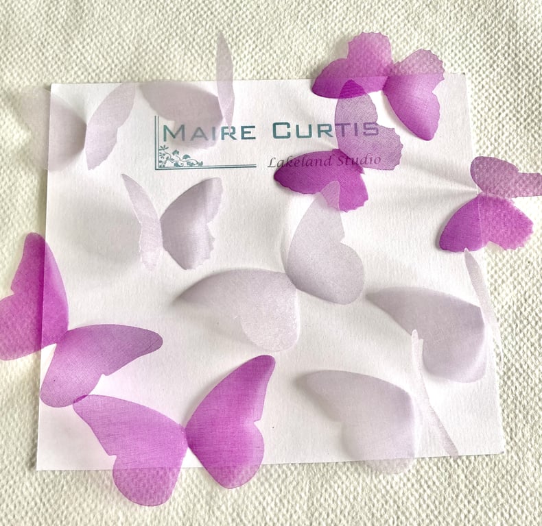 Silk Organza Hand Crafted Butterflies in Shades of Violet